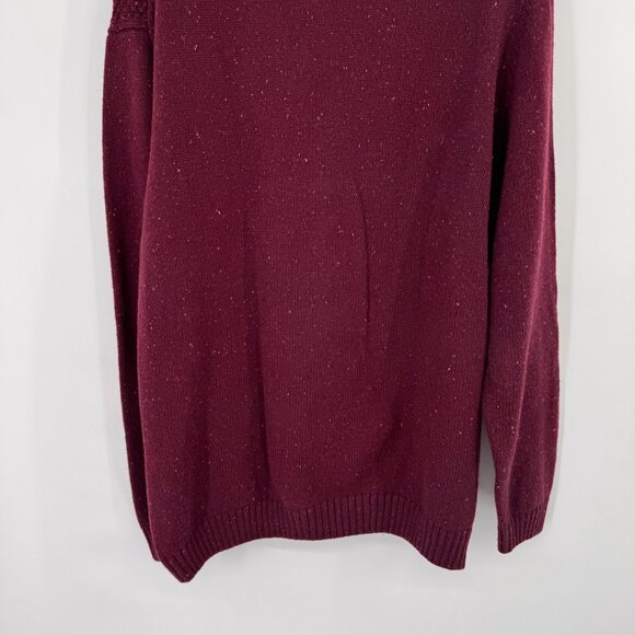 Roundtree & Yorke mens Burgundy Cable  V-Neck Sweater size XL Cotton Wool new - Picture 9 of 12